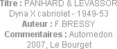 Titre : PANHARD & LEVASSOR Dyna X cabriolet - 1949-53
Auteur : F.BRESSY
Commentaires : Automedon ...