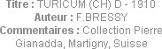 Titre : TURICUM (CH) D - 1910
Auteur : F.BRESSY
Commentaires : Collection Pierre Gianadda, Martig...